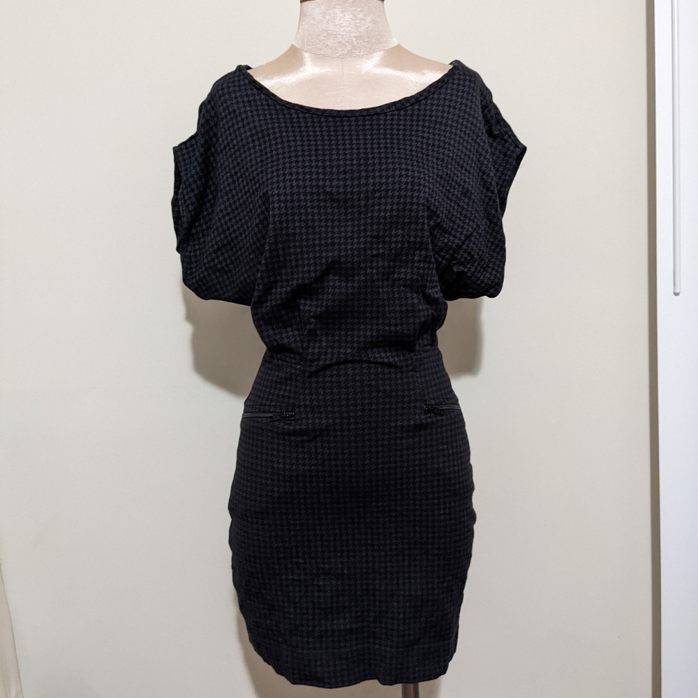 French Connection knit mini dress in houndstooth print